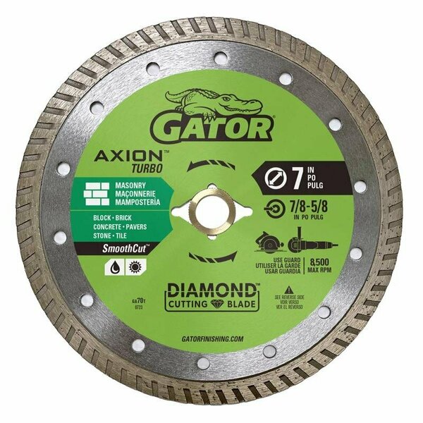 Gator SmoothCut 7 in. D X 5/8 and 7/8 in. Diamond Turbo Rim Saw Blade 389881